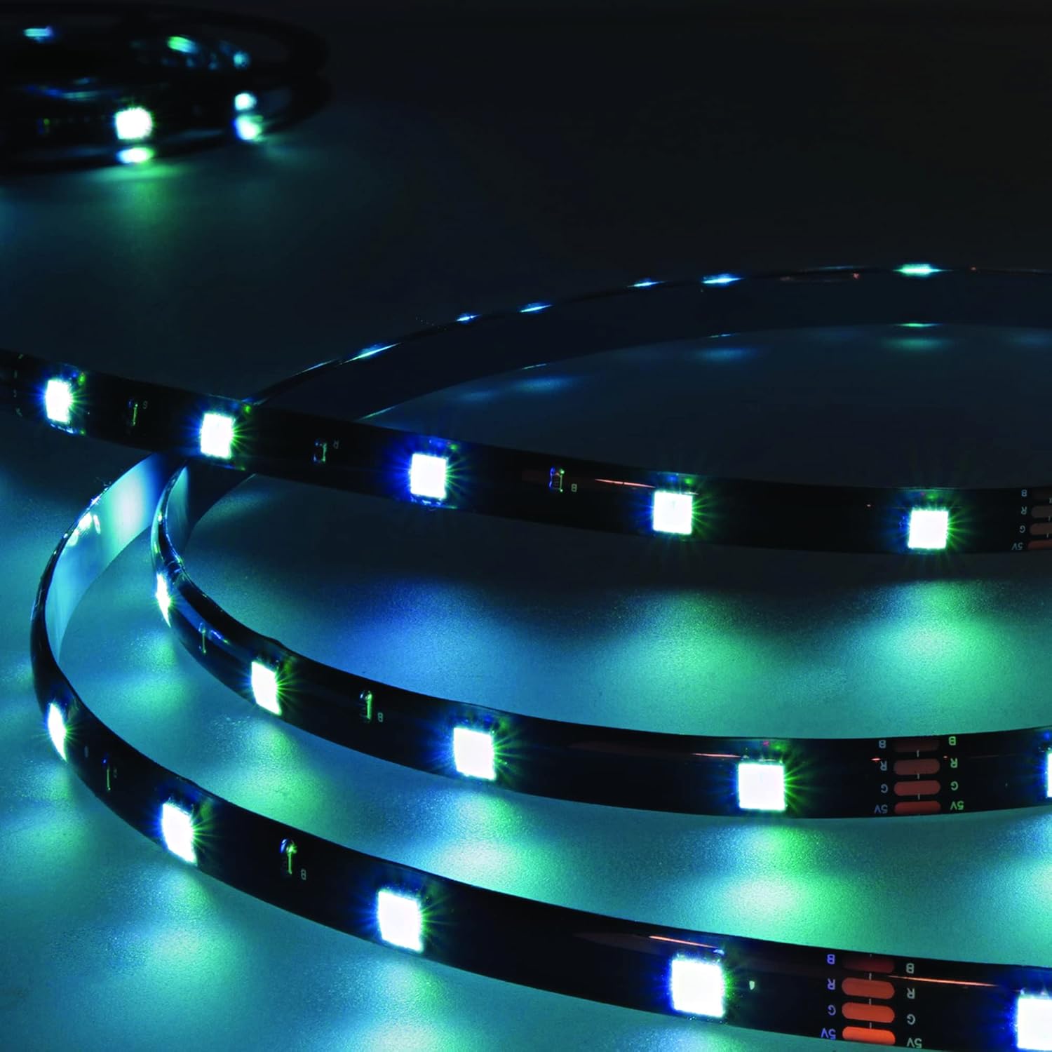 XTREME 6ft Multicolor LED Strip, Customizable with Remote, 16 Color and 4 Modes, Ideal for Device Backlighting, USB-Powered from Items/Wall Adapter, Peel and Stick Installation