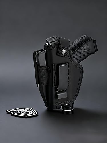 Miniatura 6 de LandFoxtac Gun Holster with Laser/Light, IWB/OWB Concealed Carry Pistols Holster with Mag Pouch Fits Most 9mm 380 45ACP, Gun Holsters for Men and