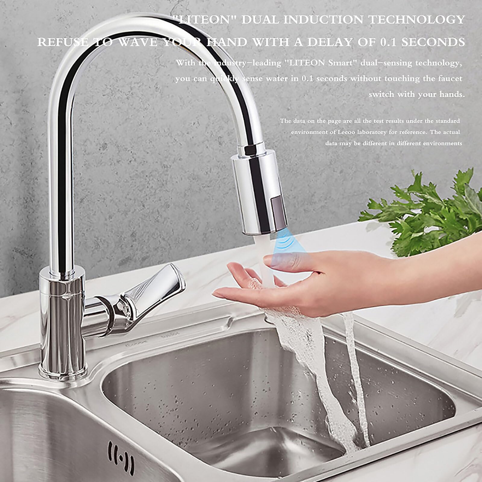 Rubinetto Automatico Con Sensore a Risparmio Acqua - Caricatore USB, Adattatore a Infrarossi Senza Contatto per Cucina, Bagno, Ristorante