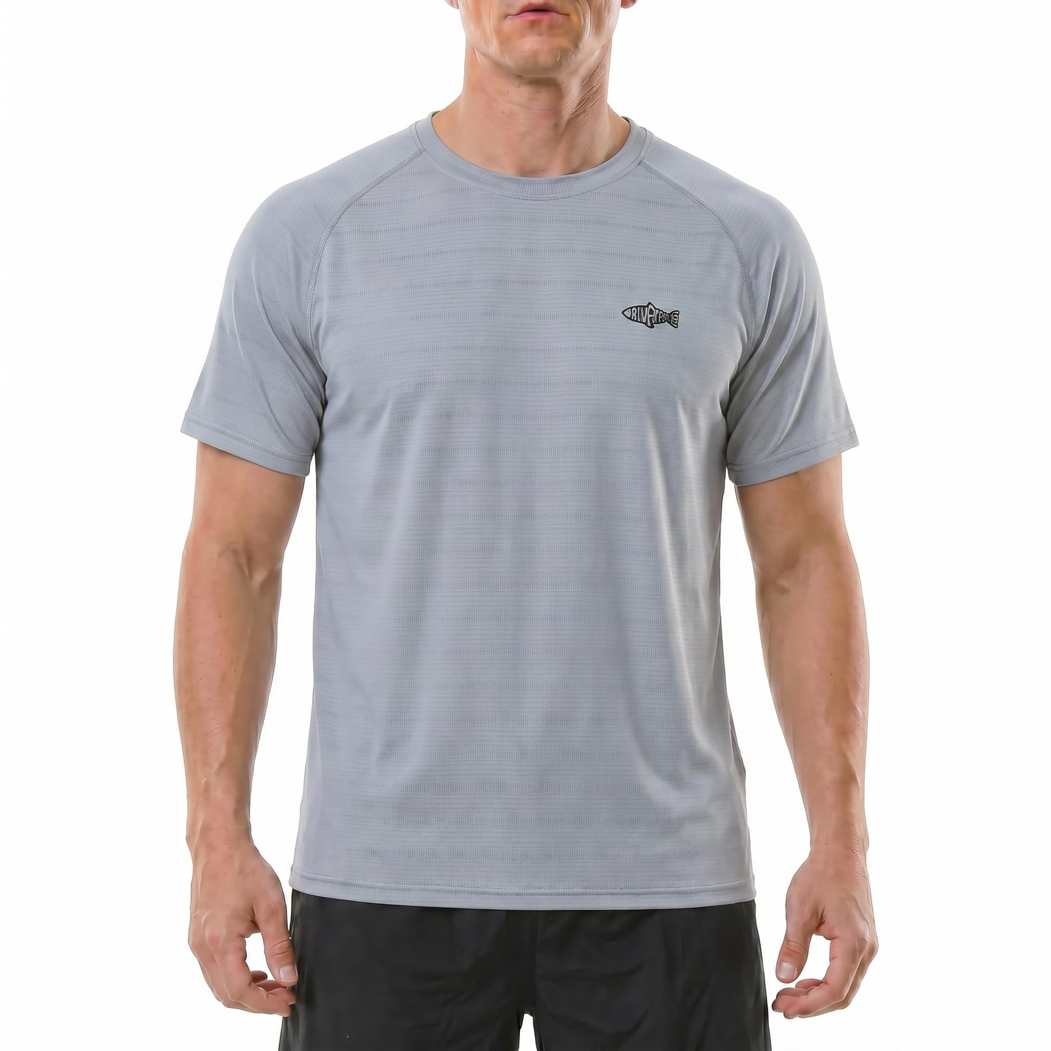 Fishing Shirt for Men Short Sleeve UPF 50+ Sun Protection Swim T-Shirt Rash Guard Water Beach Tee