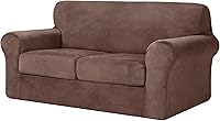 Vista 1 de CHUN YI Fundas de sofá de terciopelo de 3 piezas para sofá de 2 cojines, fundas resistentes al agua, antideslizantes, de alta elasticidad, protector