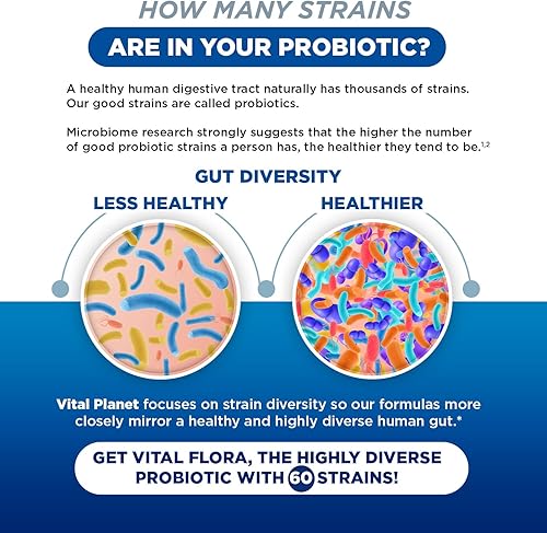 Miniatura 6 de Vital Planet - Vital Flora - Probióticos diarios para mujeres mayores de 55 años, 60 mil millones de UFC, diversas cepas, prebióticos orgánicos,