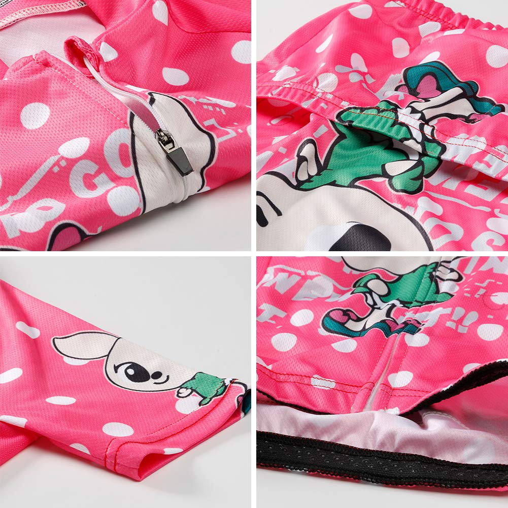 Unisex Enfant Garçon Fille Maillot de Cyclisme Set Manches Courtes Jersey avec 3D Rembourré Coussin