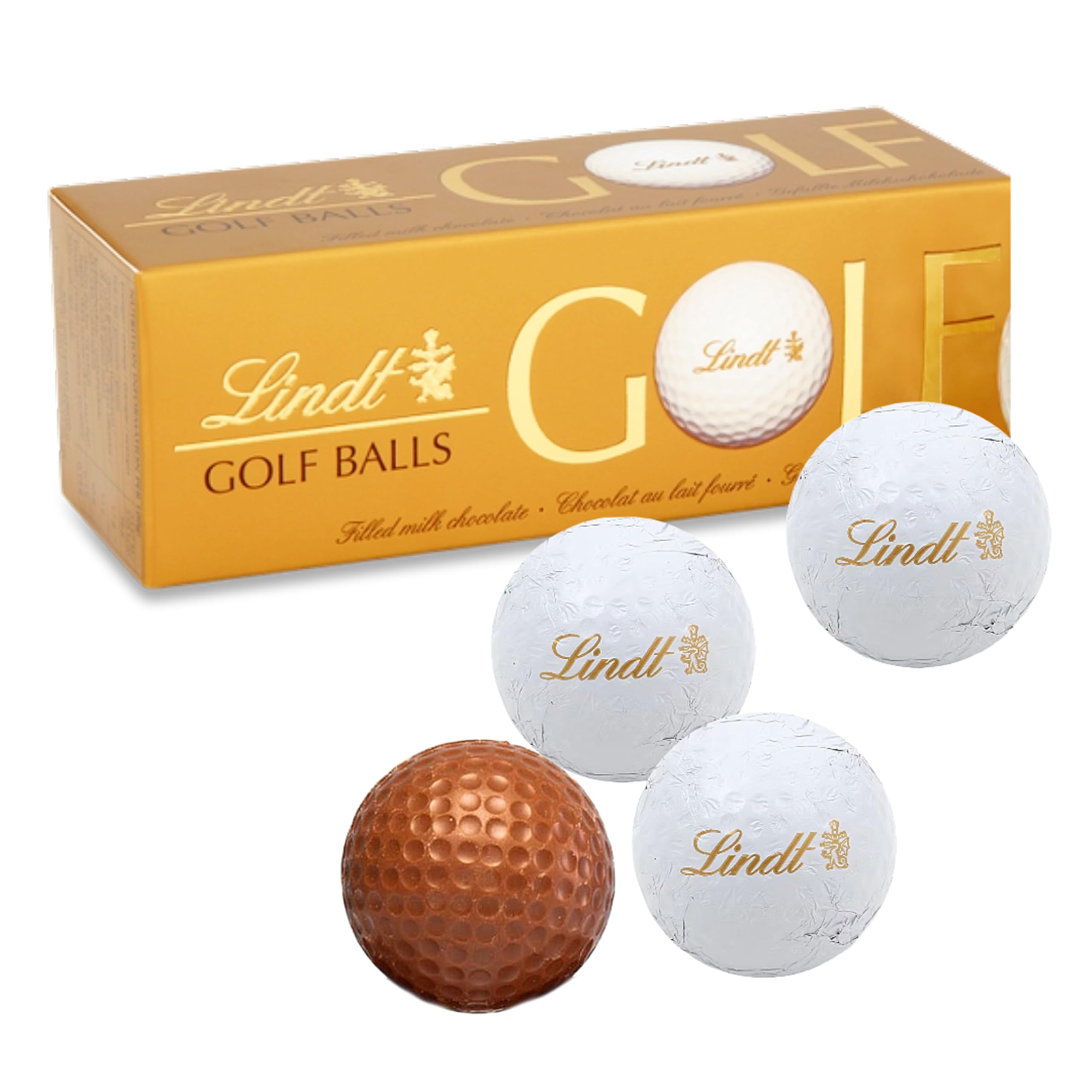 Lindt Chocolates Golf Balls for Mens Gifts - Smooth Hazelnut Filling Golf Balls 110g Chocolates Gift Box. Great Valentines Gifts for Men or Birthday Gifts for Women, Fathers Day for Dad