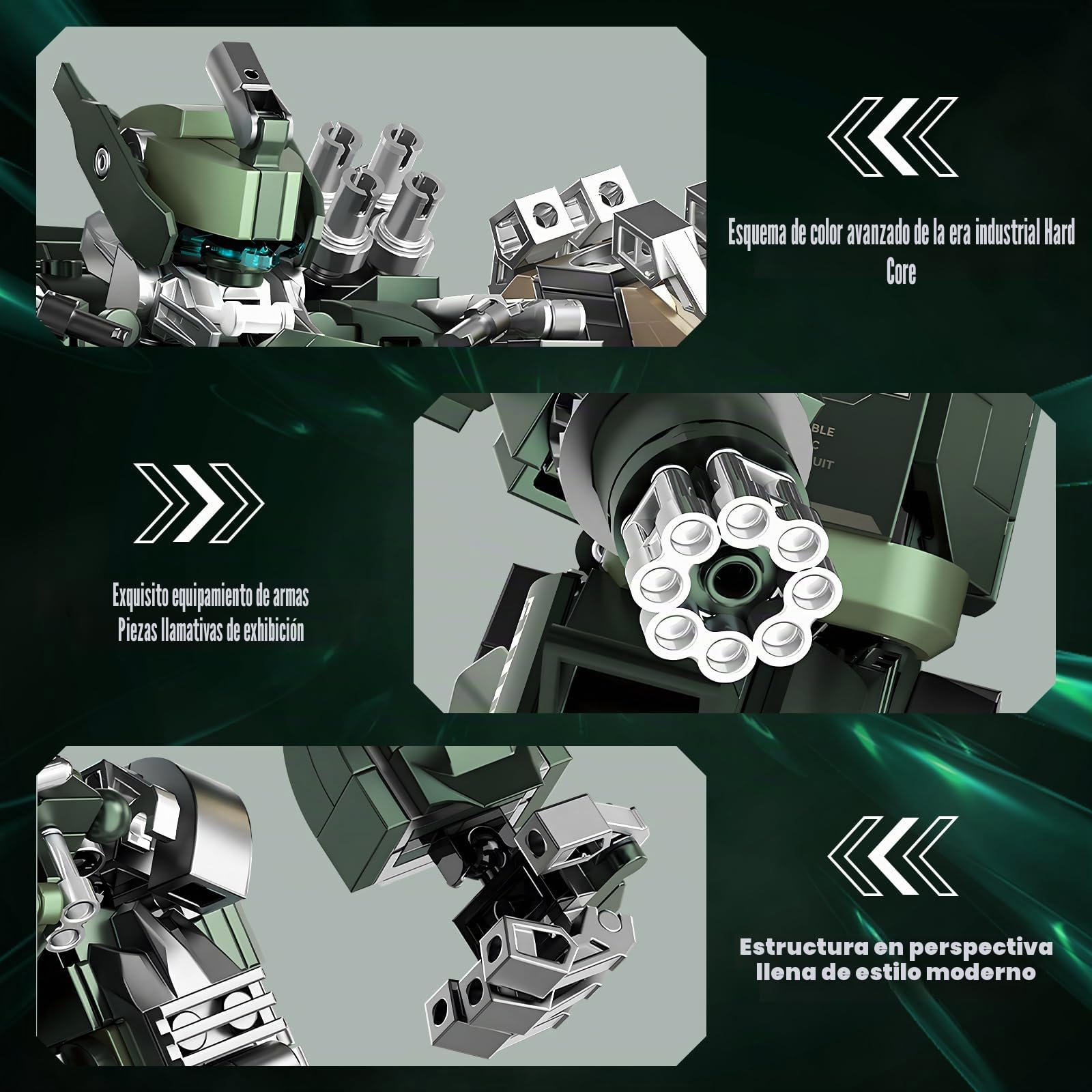 HIGH GODO Bloques de construcción de robot transformador, 1403 piezas Hardcore de estilo industrial, modelo de robot de tecnología de estilo industrial, regalo de robots geniales para adultos