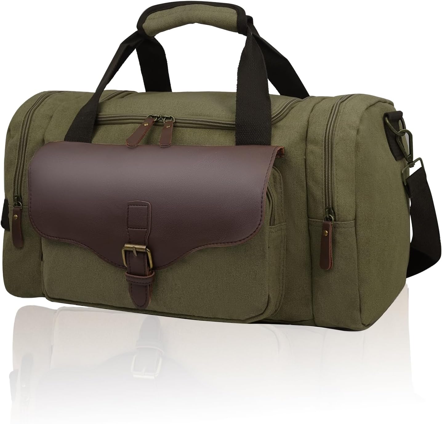 22L Lightweight Travel Duffle Bag - Approved Under Seat Carry-On, Multi-Pocket Weekender Gym Bag with Adjustable Straps, Unisex Overnight Bag for Men & Women (Armygreen)
