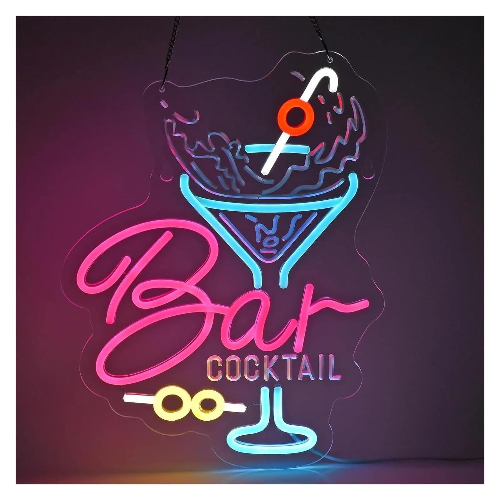 LEMST Sign Lamp Cocktail Bar Neon Sign Light Dimmable USB Powered for Bar Club Hotel Man Cave Pub Party Restaurant Art Decor 40cmx30cm