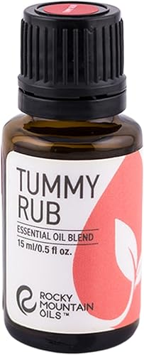 Rocky Mountain Oils Mezcla de aceites esenciales para el abdomen con 100% puro, natural, menta, jengibre, naranja, hinojo, aceite difusor de