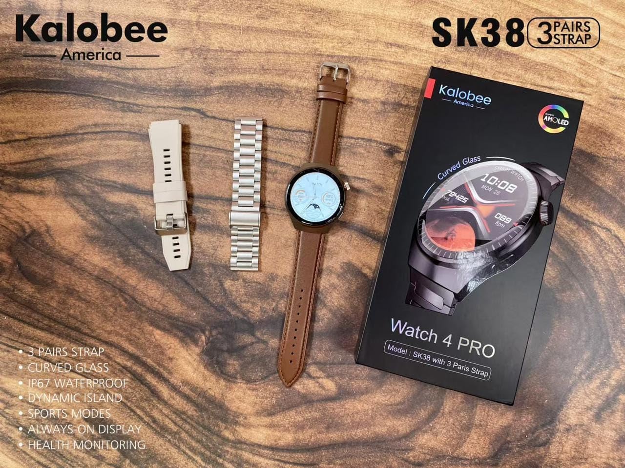 Kalobee Watch 4 PRO+ components laid out