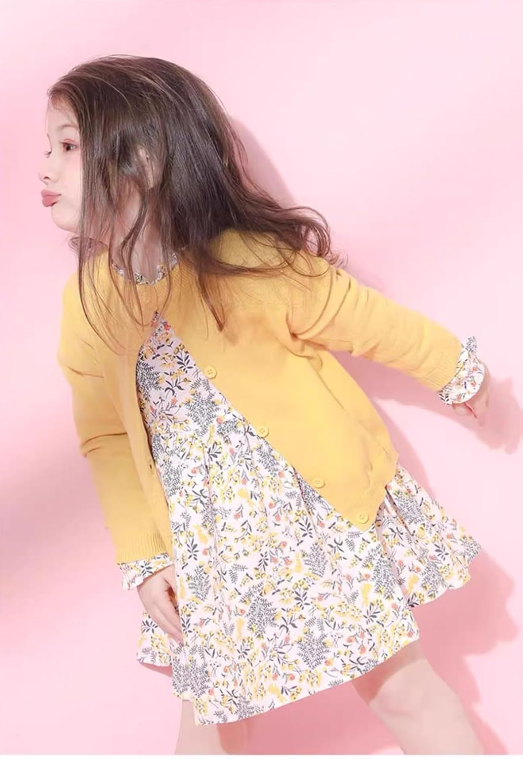 Girls Cardigan Sweater School Uniforms Toddler Long Sleeve Button Knit Solid Sweaters Tops - Image 6