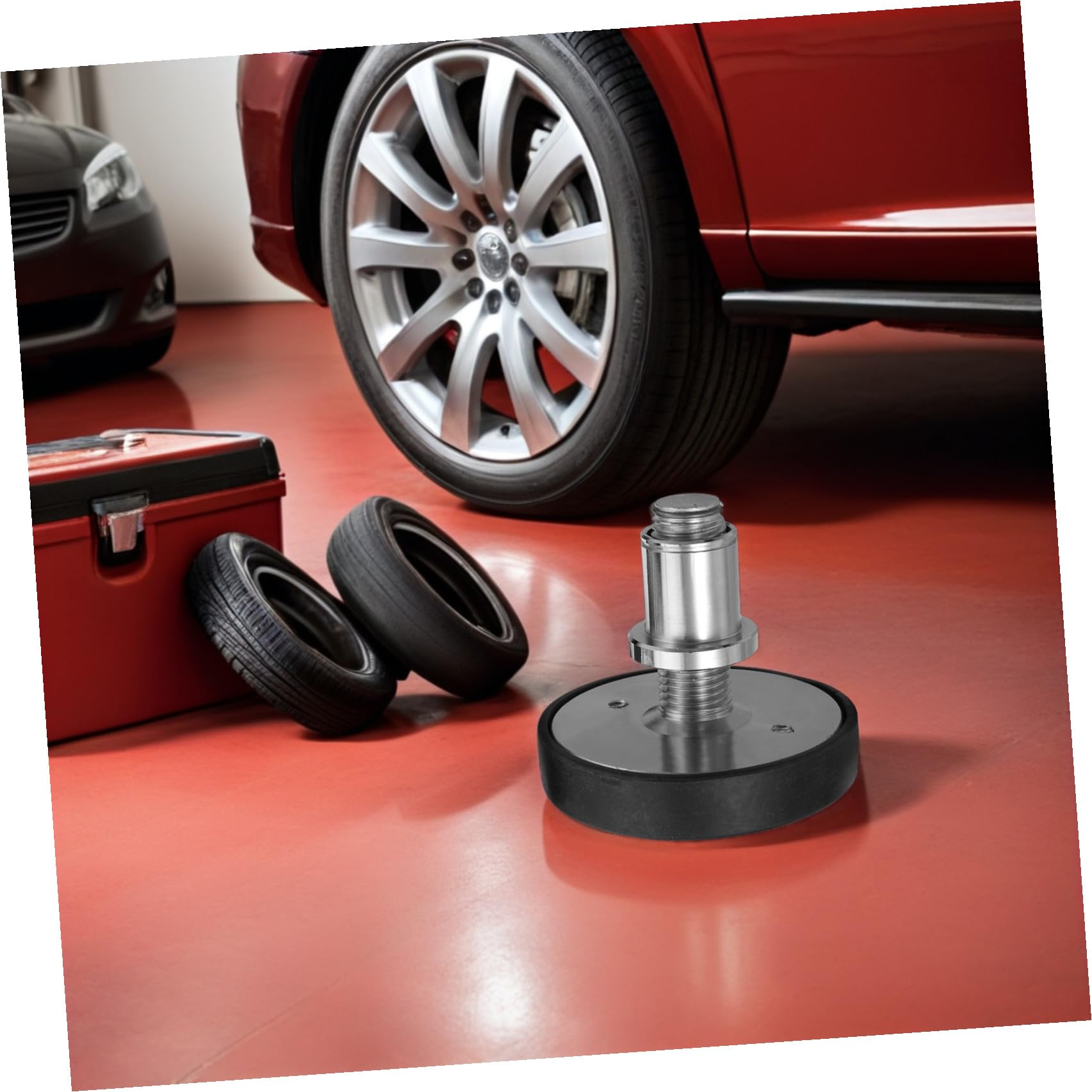 STOBAZA Coussins Rehausseurs en Caoutchouc pour Pieds de Levage de Voiture, Structure Stable en Métal, Résistance à l'usure, pour Entretien Automobile Professionnel