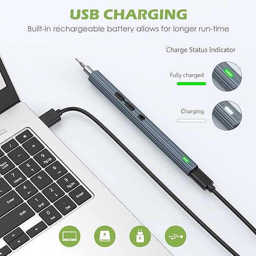 Miniatura 5 de KeeKit Destornillador eléctrico de precisión, destornillador eléctrico portátil 36 en 1 con 30 bits, kits de herramientas de reparación recargables