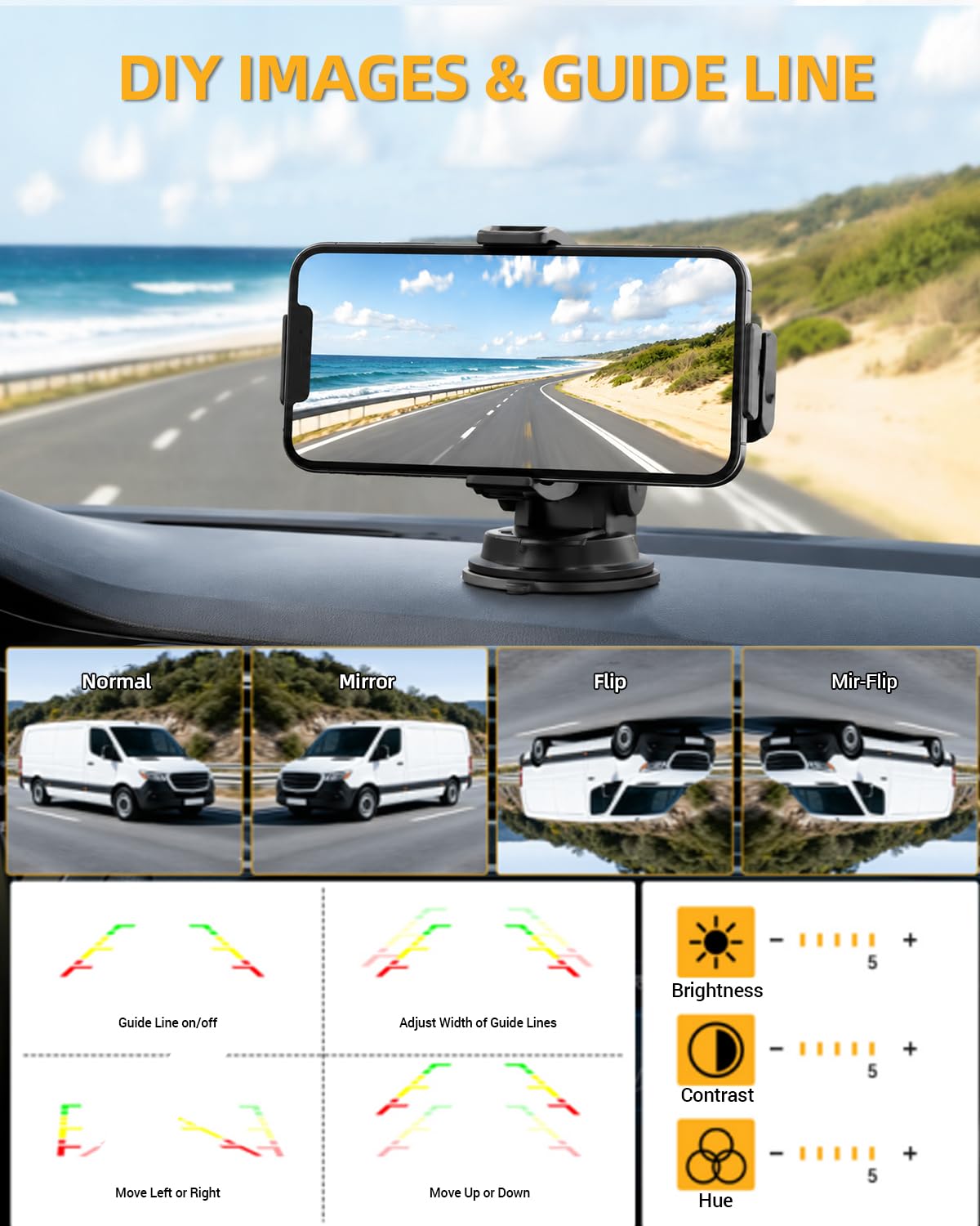 Telecamera retromarcia solare HD wireless magnetica WiFi, batteria 9600mAh, visione notturna IR, impermeabile IP67, per camion, SUV, camper, rimorchi