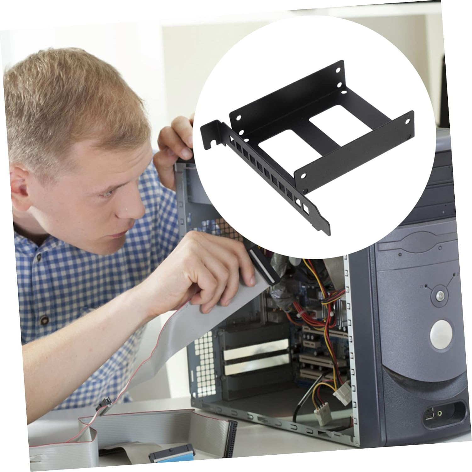 2pcs Full Width Internal Bracket Slot Mounting Tray Computer Accessory for 2.5-inch Drives