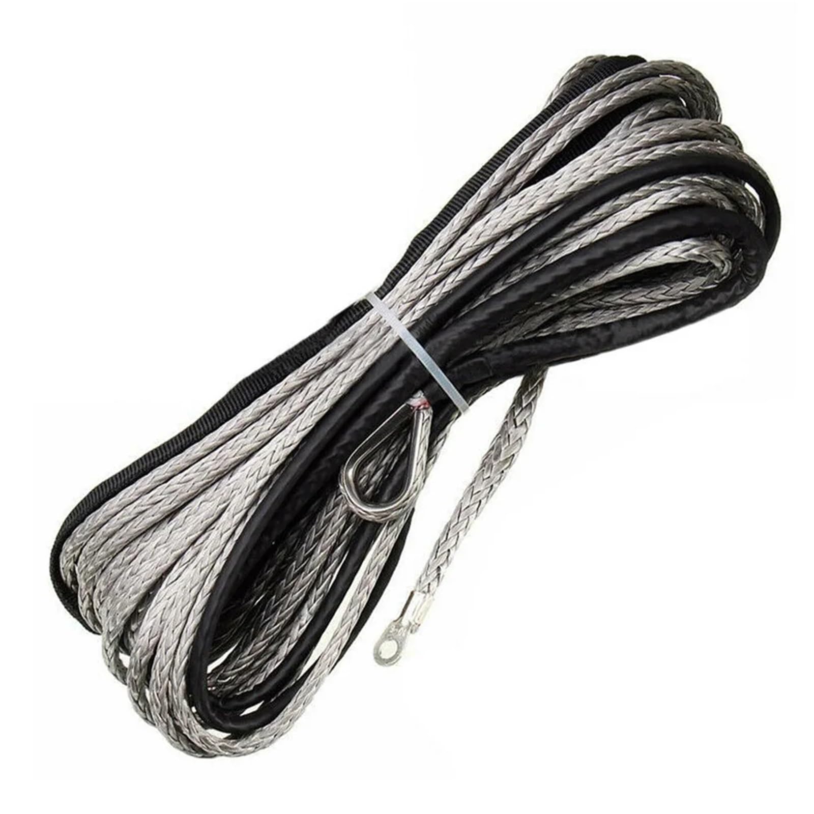 SAeWare Corda di traino per verricello, corda sintetica da 15 m, corda sintetica per manutenzione auto, corda sintetica per argano, per ATV, UTV, fuoristrada, grilli, grigio scuro