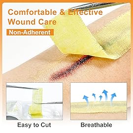 Carbou Medical Xeroform Petrolatum Dressing 1x8, 50 Individual Pack, Non-Adherent Gauze Pads, Soft Fine Mesh Gauze Patch for Wound Care, Burns, Lacerations, Skin Grafts & Surgical Incisions