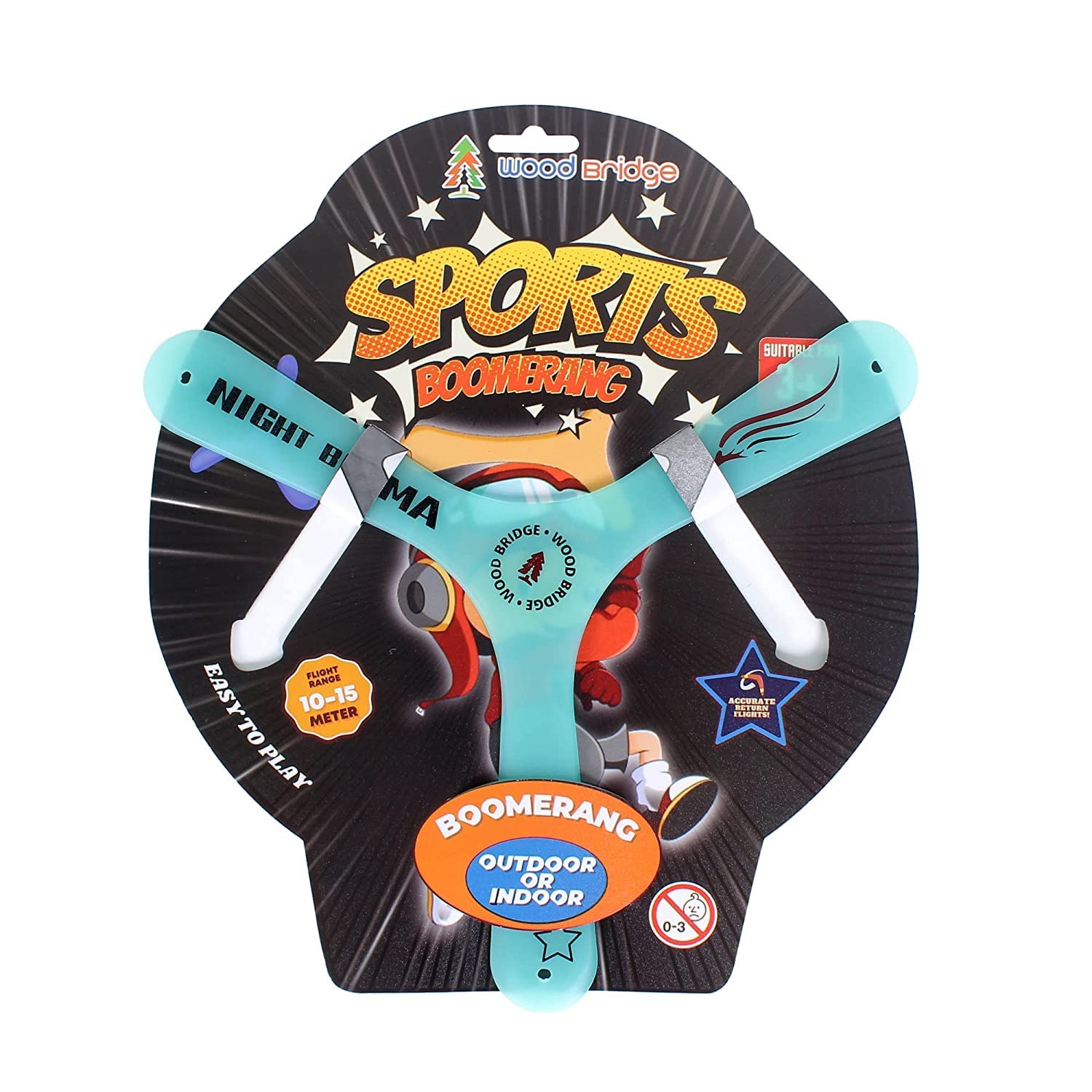 Toy Flying Disc Throwing Sport Night Glowing Sports Returning Boomerang for Beginners and Young Thrower - (Multicolor)-image-26