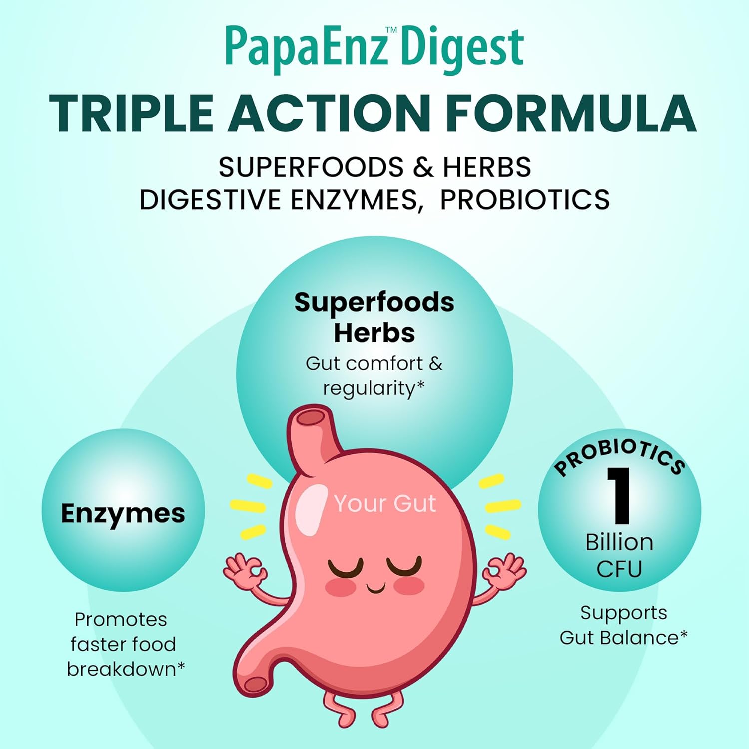 Organic Veda PapaEnz Digest Capsules - Papaya, Papain, Bromelain & Multi Digestive Enzymes, Probiotics Supplement for Men & Women - Bloating Relief, Gut & Digestion Health Support – 60 Vegan Pills