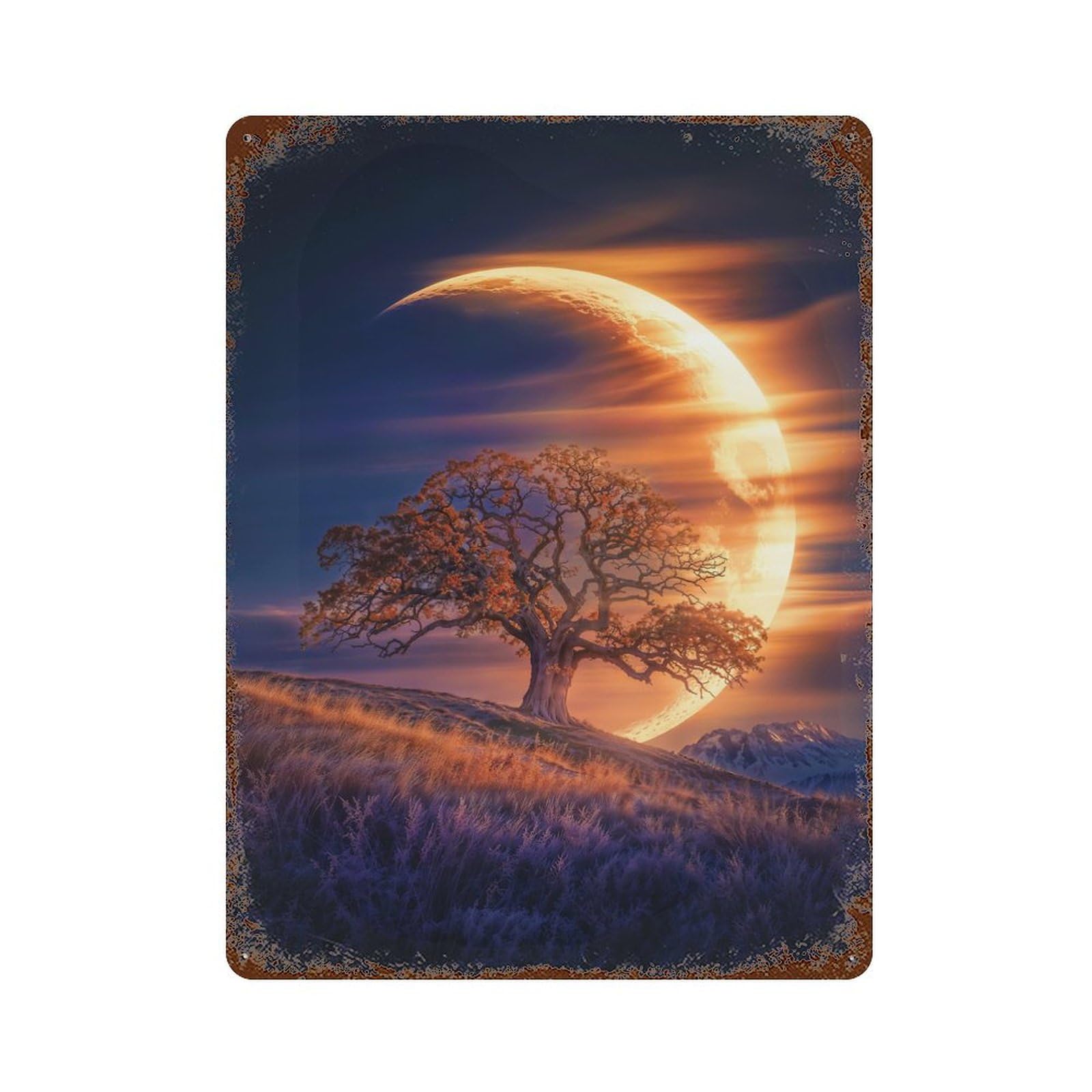 The Sentinel of Emberfall Vintage Rust Metal Sign 15.7"x11.8", Retro Wall Decor for Garage, Pub Or Kitchen