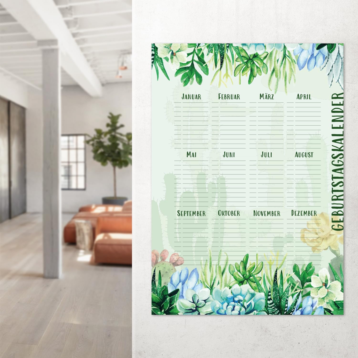 younikat Geburtstagskalender Kaktus Grn I DIN A2 I jahresunabhngig I  Dauerkalender I Wandkalender quer oder hoch I dv1296 : Amazon.de:  Brobedarf & Schreibwaren