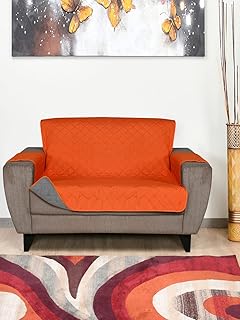 Nilkamal @Home 2 Seater Reversible Quilted Sofa Cover | Polyester Sofa Couch Cover for Furniture Chair Slipcover Protector Price In India