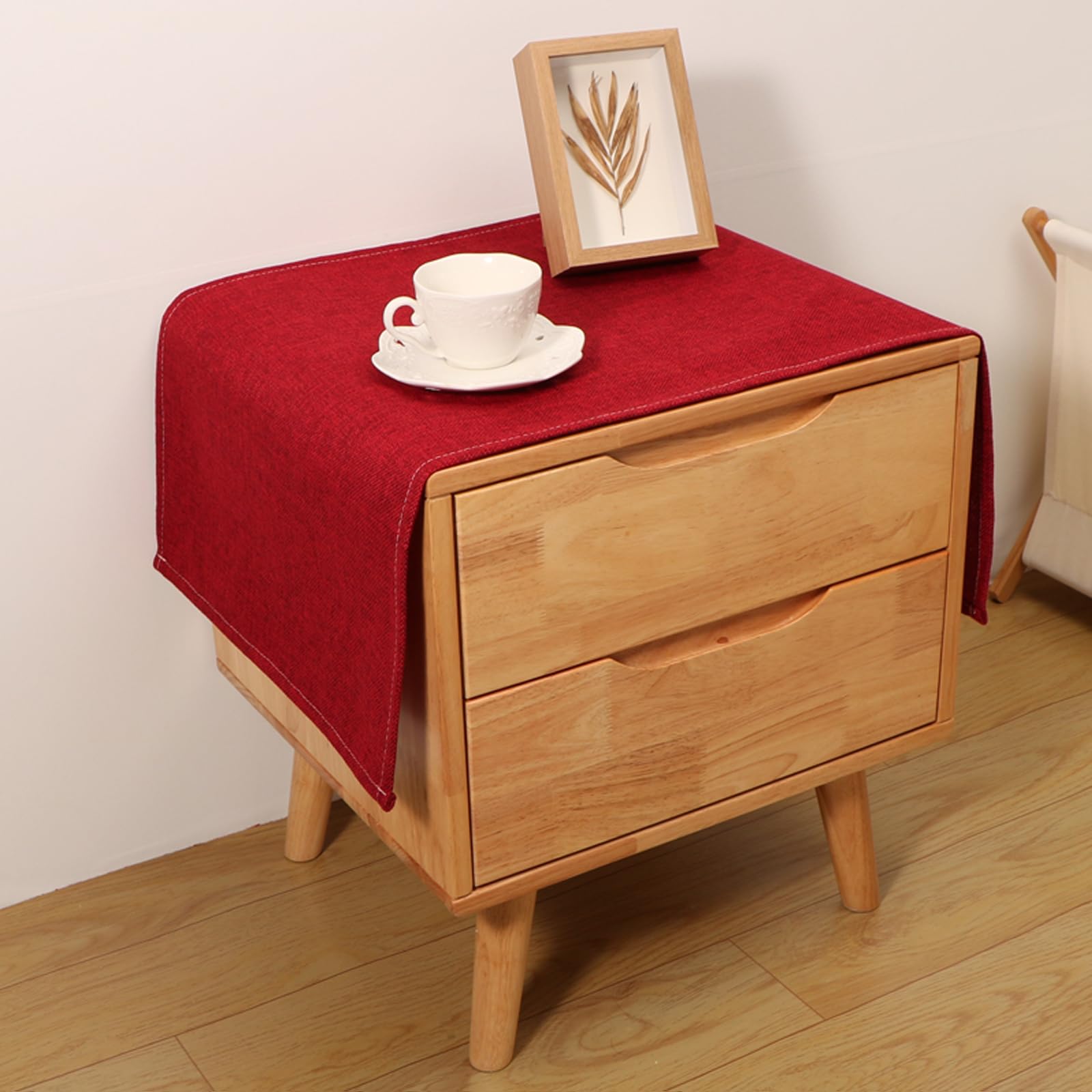 Utobanh Small Bedside Tablecloth Table Dustcover End Tabletop Home Decoration Fabric Tablecloth Nightstand Table Covering Doilies for Furniture Décor