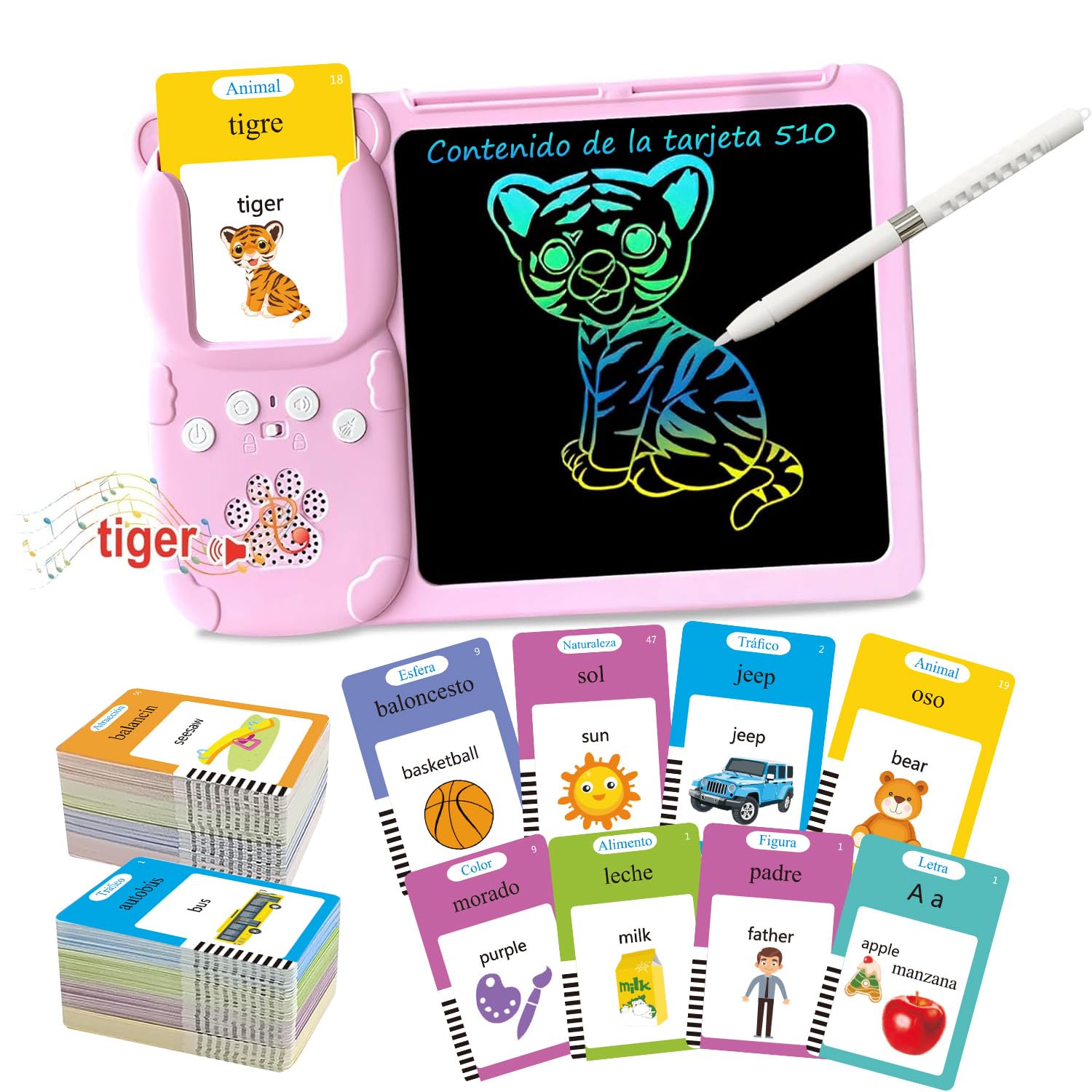 Talking Flashcard Juguetes de aprendizaje para niños de 2 3 4 5 6 años Talking Flashcard Juguetes de aprendizaje para niños de 2 3 4 5 6 años