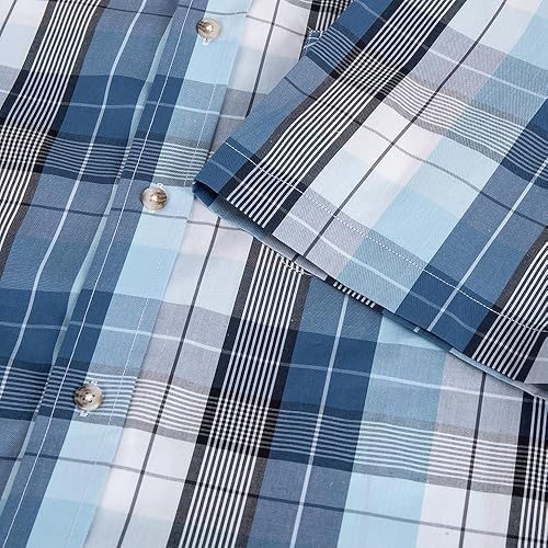 Vista 6 de JIAER Camisa de algodón con botones y manga corta para hombre