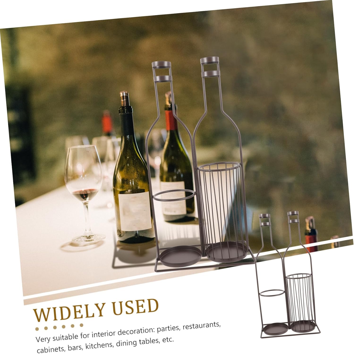 Metal Wine Rack Display Holder for Wine Bottles and Corks Stylish Storage for Kitchen Dining Room Bar Area