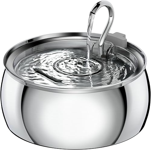 Miniatura 8 de FWMB Fuente de agua para gatos de acero inoxidable de 4.0L1.1 galones para beber, fuente de agua para mascotas para gatos en interiores, bomba ultra