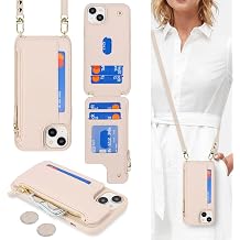 Cavor for iPhone 13 Wallet Case with Card Holder for Women, Cream