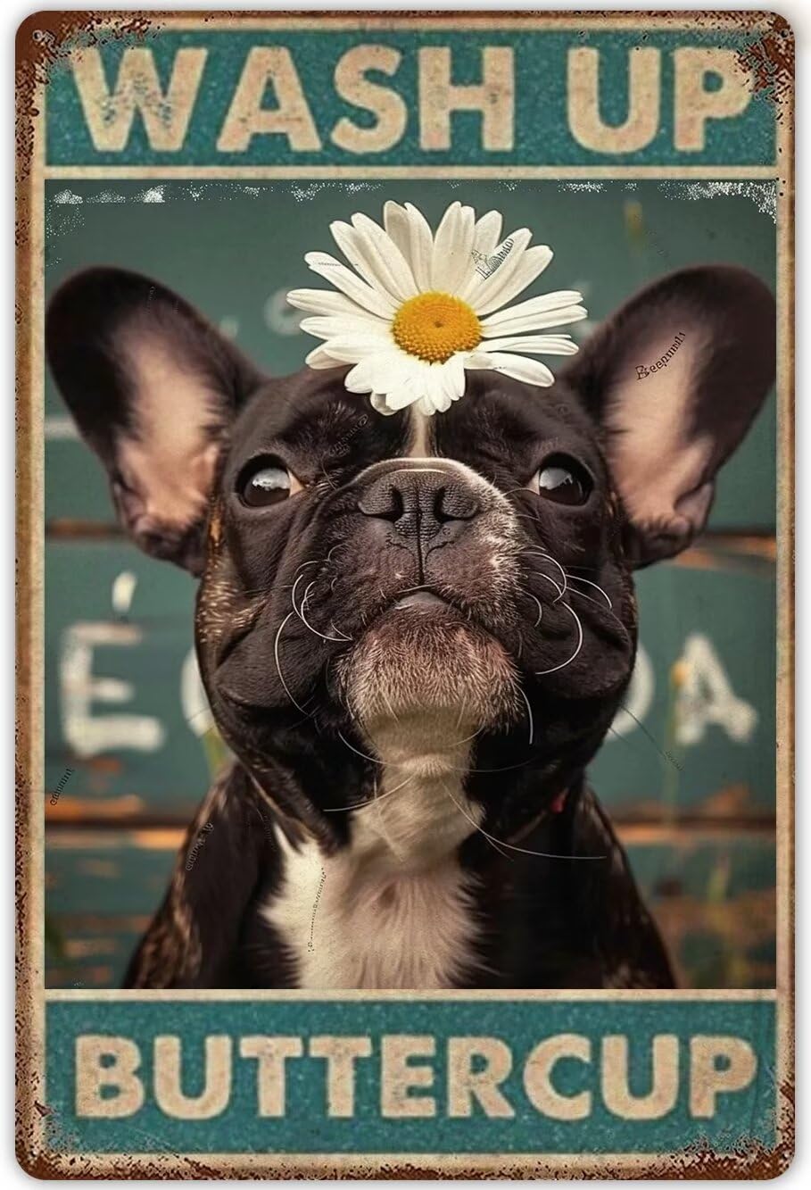Anceky French Bulldog Diamond Painting Kits for Adults Funny Bathroom Signs Wash Up Buttercup 5D Diamond Art Kits Beginners Dog Lovers Full Drill Diamond Gem Art for Home Decor 12X16 Inch