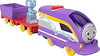 Vista 1 de Thomas & Friends Tren de juguete motorizado parlante locomotora Kana con sonidos, frases y vagón de carga para juego de simulación preescolar, niños