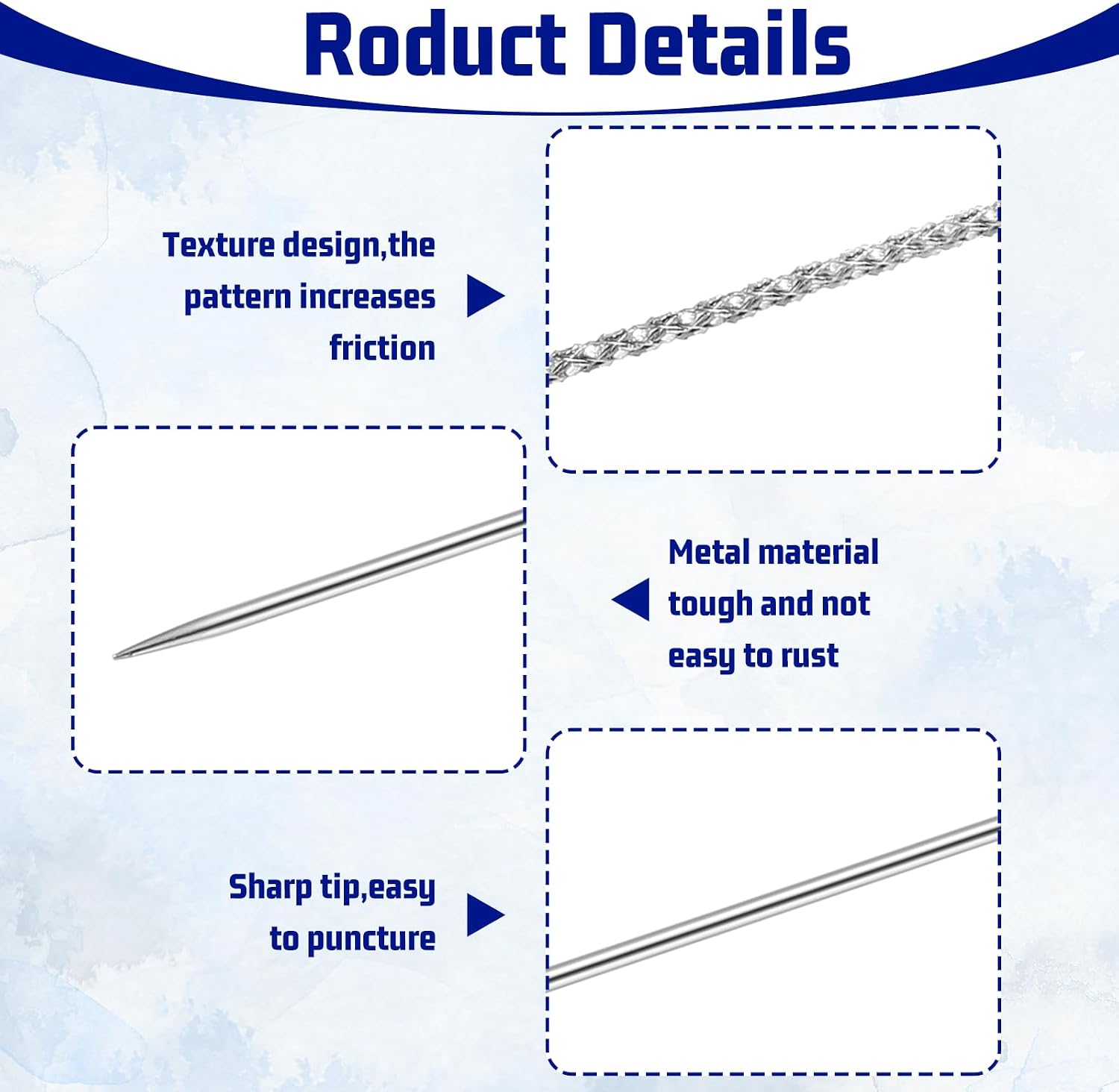 20Pcs Snag Nab It Tool 0.03 x 2.36 Inch Snag Repair Needle Leather Craft Sewing Needles with Case for Woven Knitted Cloth Garments Drapes