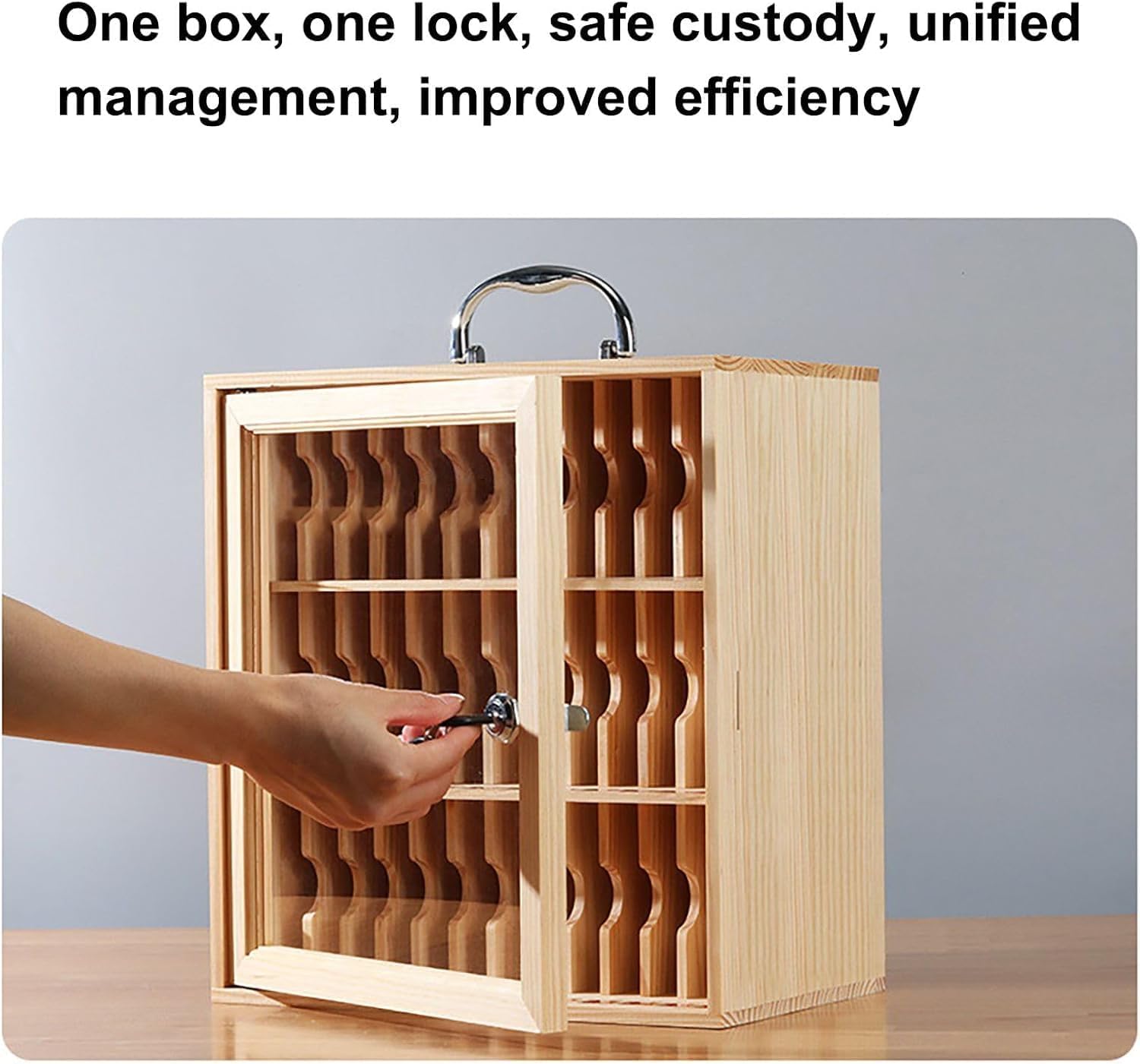 Solid Wood Wall-Mounted/Handheld Mobile Phone Storage Cabinet Suitable for Classrooms and Offices(36 Slots)