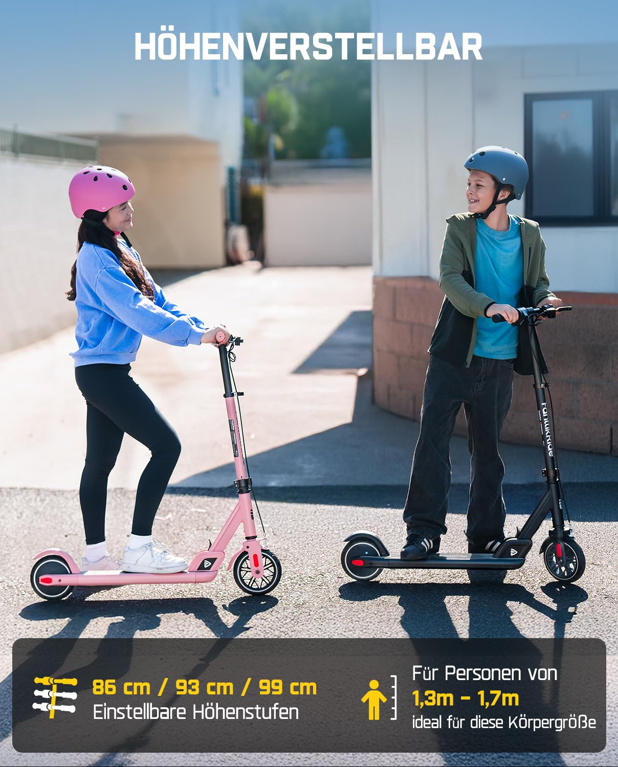 FanttikRide T9 Elektroroller für Kinder, 1,3-1,7 m, 12/16 km/h, LED Digitalanzeige Akkuanzeige, höhenverstellbar und faltbar, Elektroroller für Kinder und Teenager, bis zu 40 Minuten (Ohne ABE)