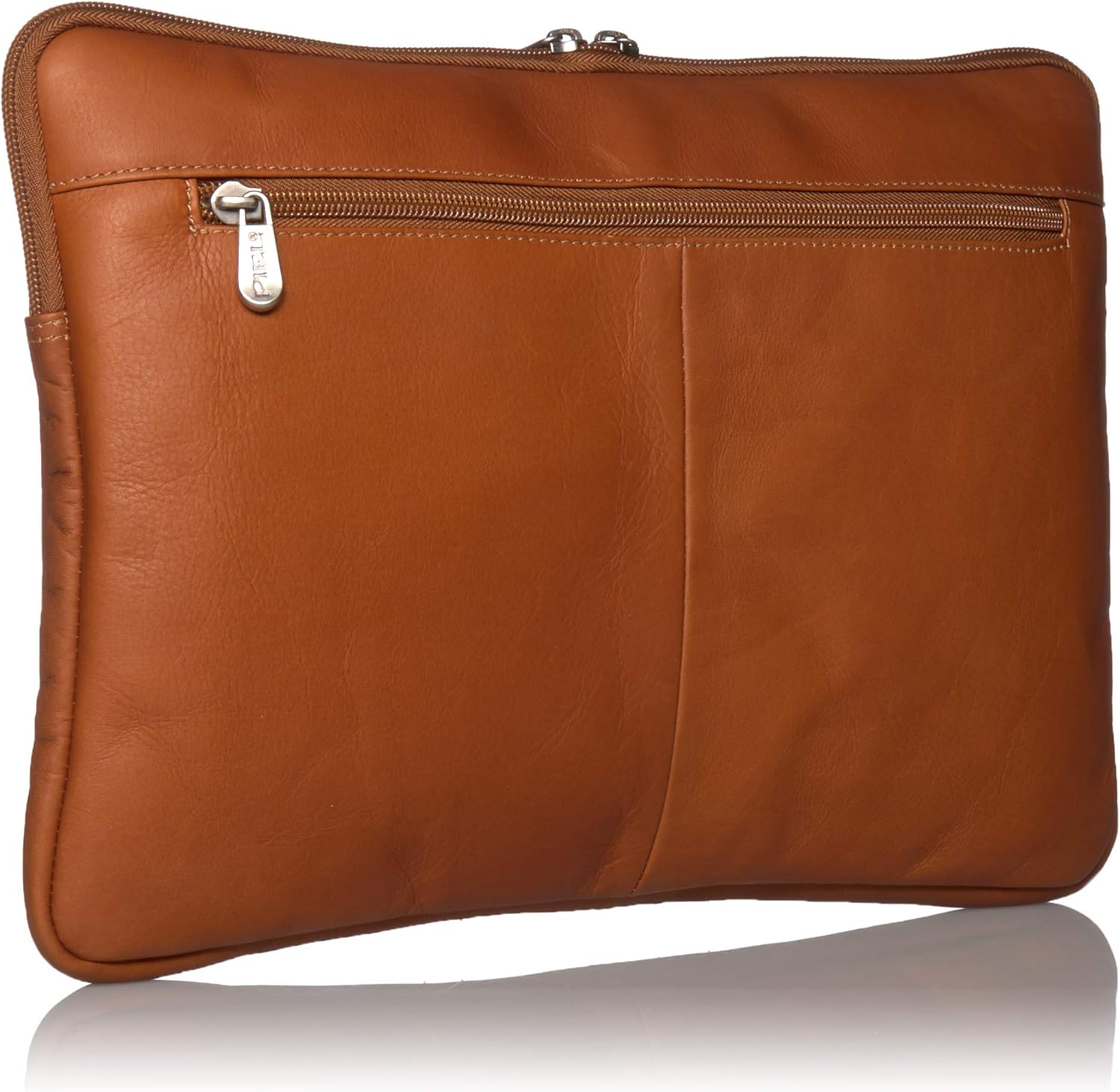 Piel Leather 13 Inch Zip Laptop Sleeve, Saddle, One Size