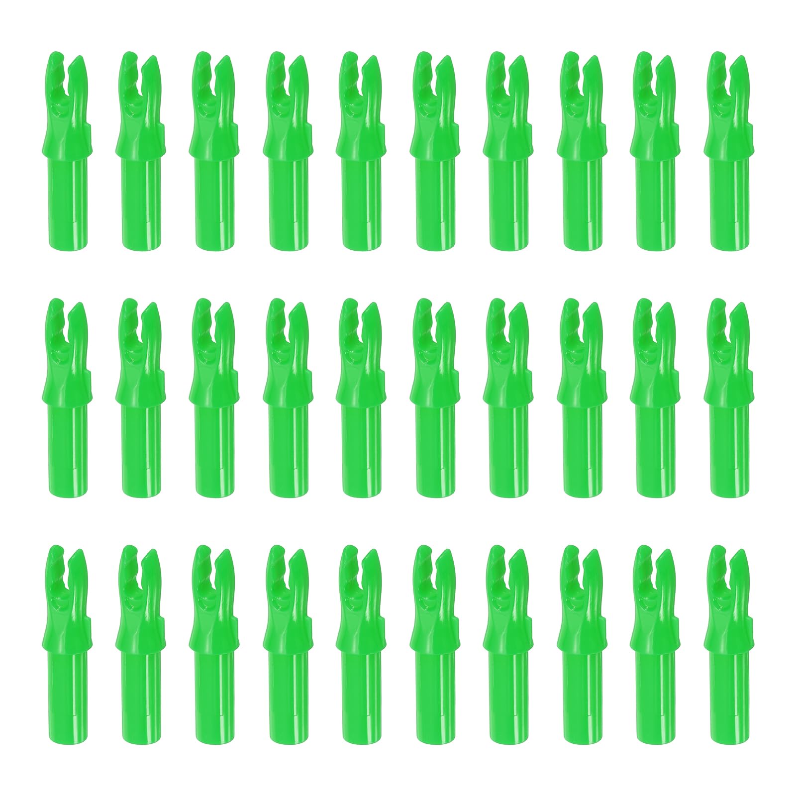 sourcing map Archery Arrow Nocks Plastic Carbon Arrow Inserts .244"/6.2mm for DIY Hunting Shooting Compound Recurve Bow(Green, Pack of 30)