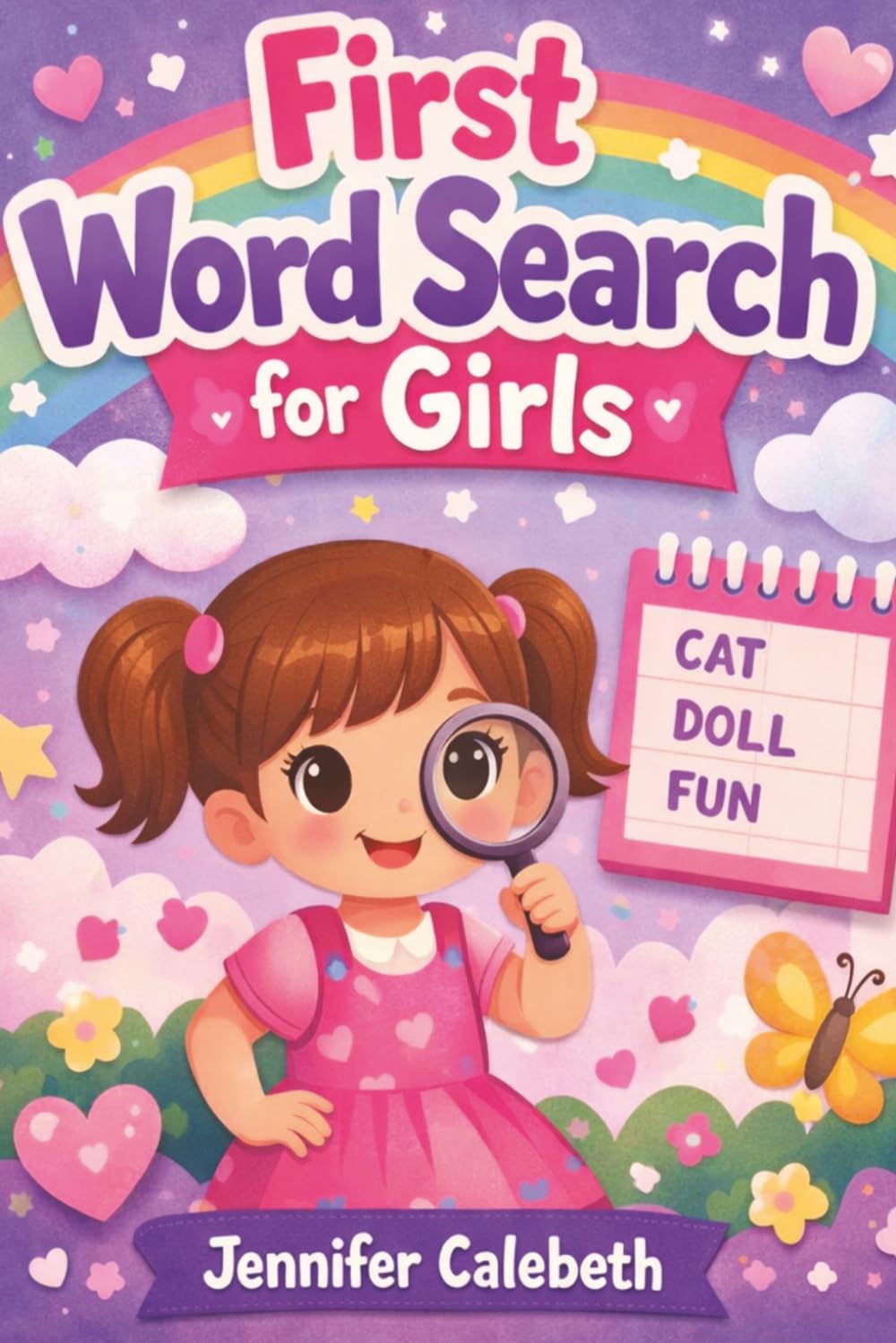 First Word Search for Girls: Perfect for Ages 5 to 8|Large Print and Easy to Read|Three Sight Words Per Puzzle|6x9 inches, 126 pages|Solutions Included (Girls' Puzzle Books)