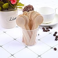 Vista 8 de Hemoton 200pcs disposable wooden spoon kitchen spoon wooden spoons disposable cutlery honey spoons for tea spoons disposable sampling yogurt spoons