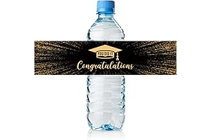 24 Graduation Water Bottle Labels, Congrats Grad, Finally Done!