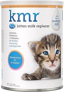 KMR Kitten Milk Replacer Powder - 12 oz - Powdered Kitten Formula with Prebiotics, Probiotics & Vitamins for Kittens Newborn to Six Weeks Old - Easy to Digest