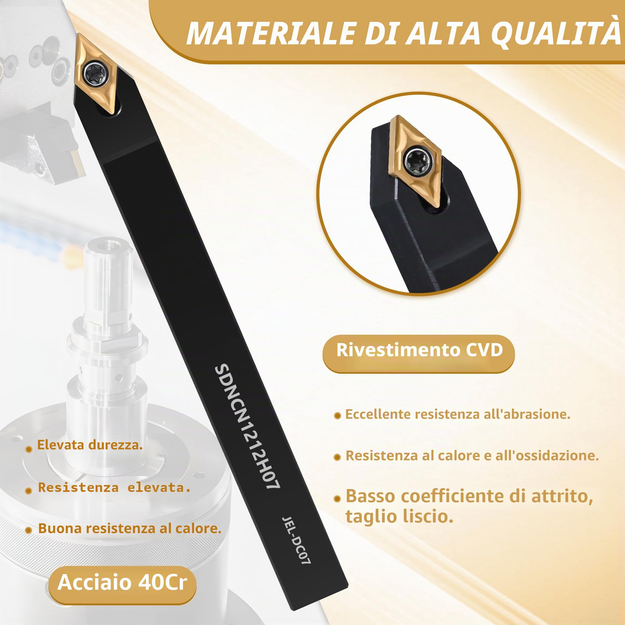 VerRich Kit di 28 utensili per tornitura indicizzabili, gambo da 1/2 "12 mm, barra di alesatura in metallo con 21 inserti in carburo per alesatura, taglio, scanalatura, tornitura filettatura