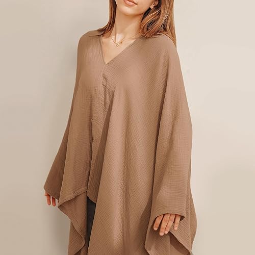 Vista 38 de Konssy Funda de lactancia de muselina para lactancia, privacidad completa de 360°, transpirable, 100% algodón, cubierta de lactancia materna, toldo