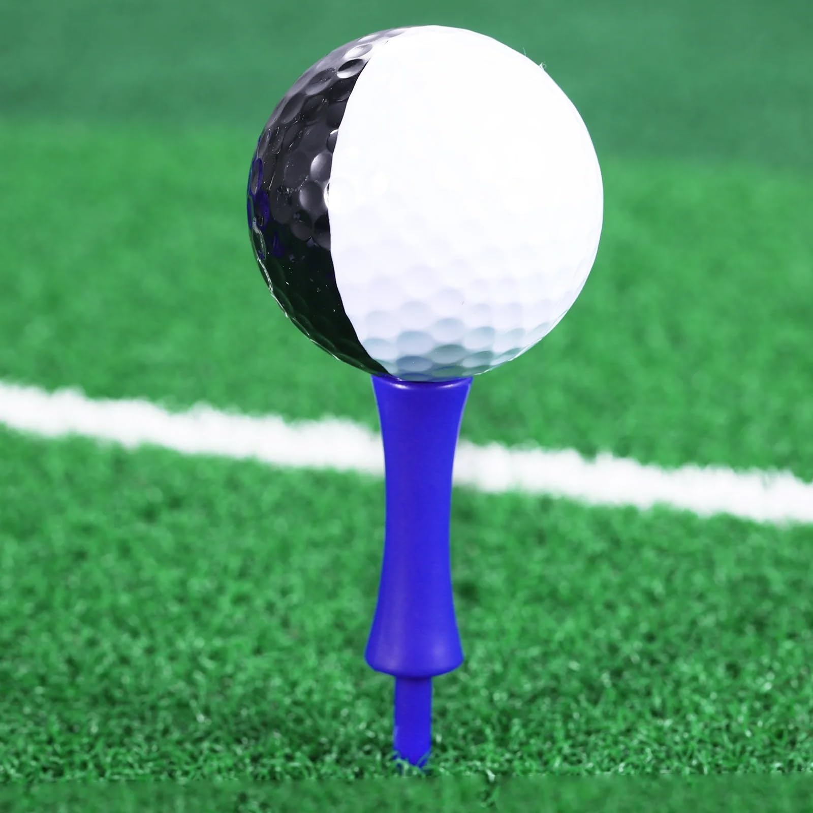 Golf Tee 100 Stück 68 mm Golf-Tees, unzerbrechliche Kunststoff-Cast-Tees, Höhenkontrolle, Sport-Golfschläger-Zubehör for das Training FüR Einen Idealen Abschlag