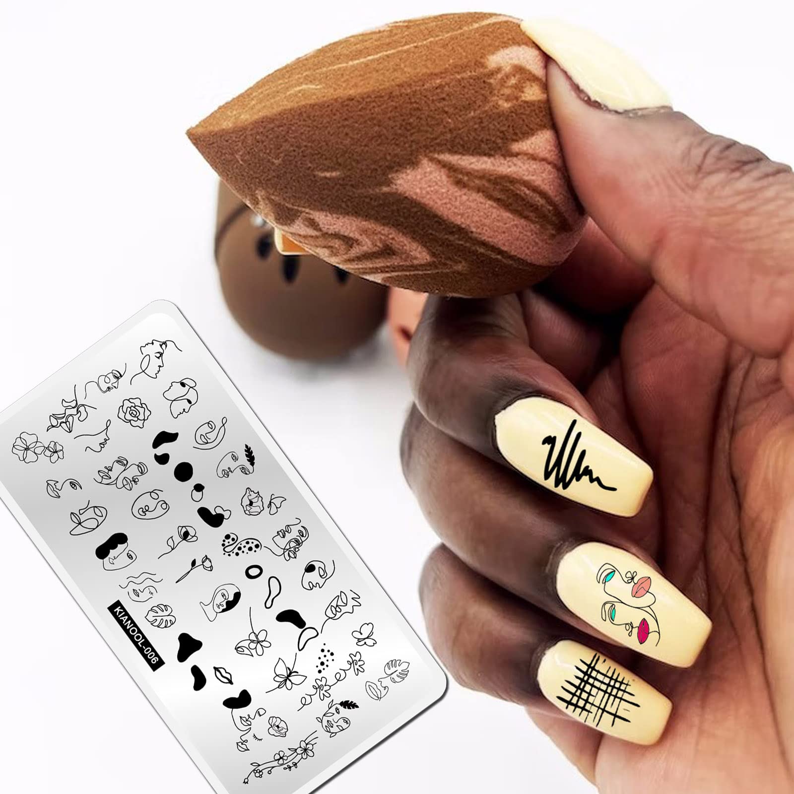 Amazon.co.jp: フラワーリーフ ネイルスタンププレート 6枚