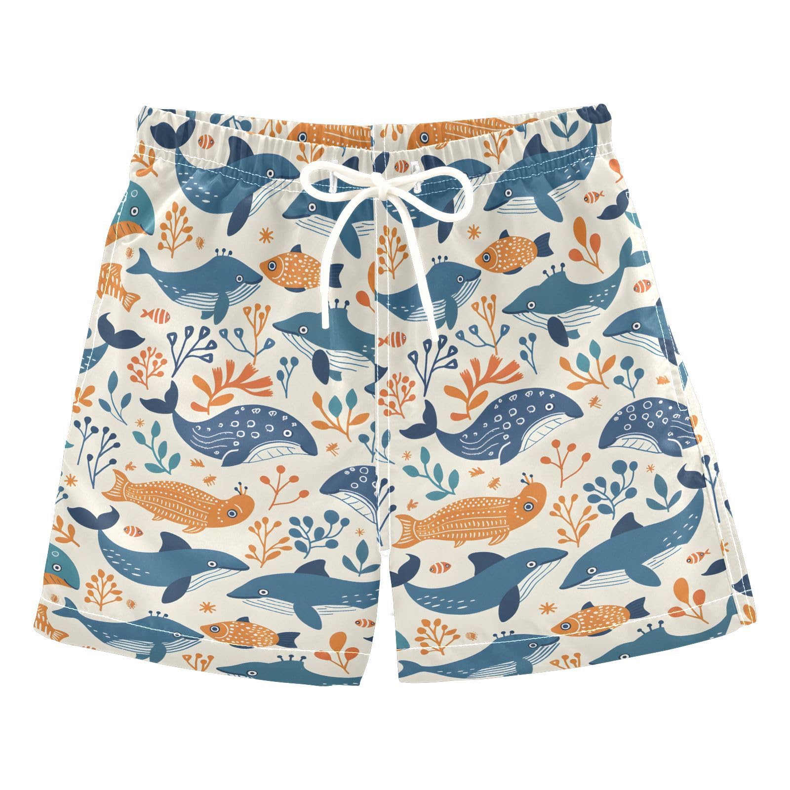 senya Whale and Fish A Boys Swim Trunks Toddler Shorts Swimwear Boardshorts Multicoloured