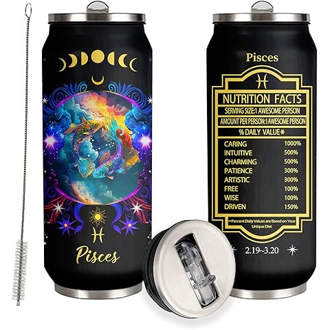 Pisces Zodiac Stainless Steel Tumbler With Straw Lid - 17 Oz