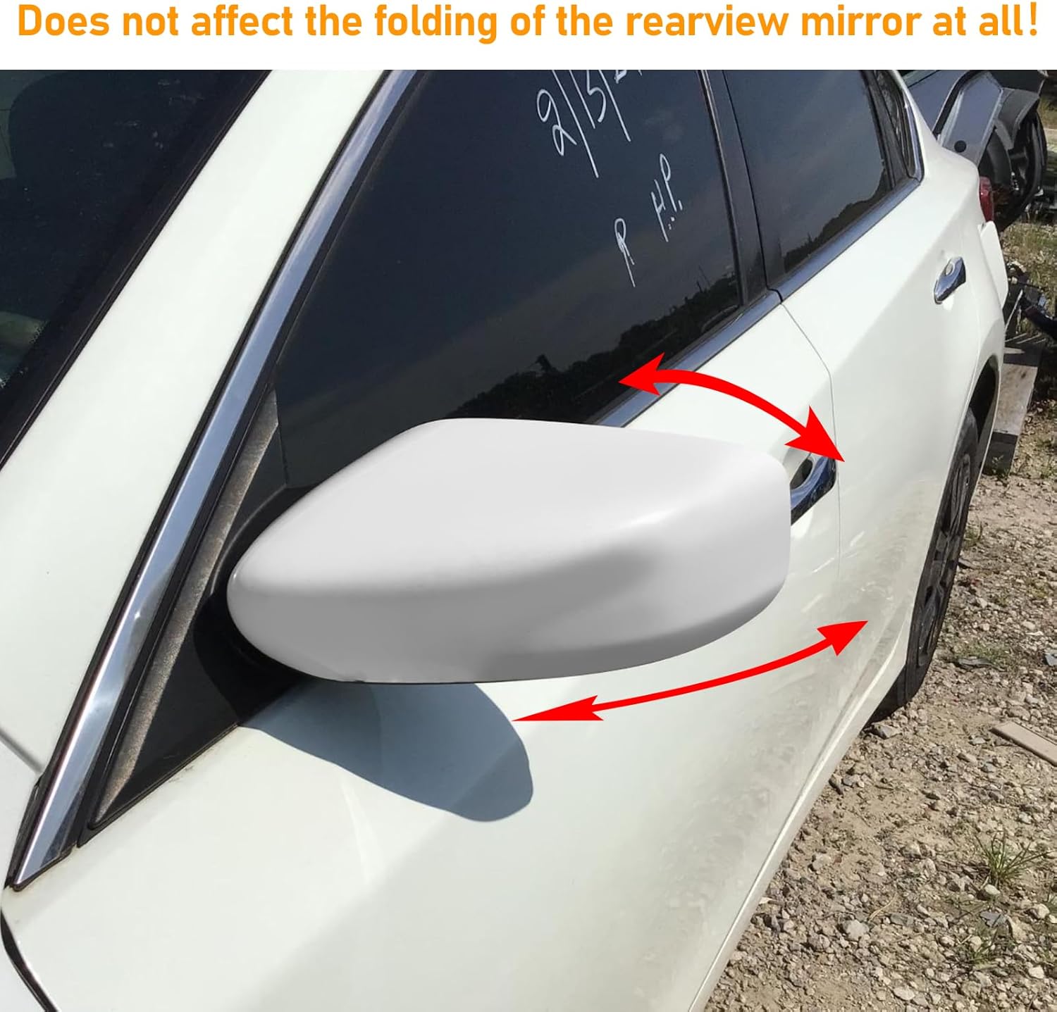 Moonlinks Compatible with Nissan Altima 2013 2014 2015 2016 2017 2018 Side Mirror Cover Replacement, White Mirror Cap Trim Without Turn Signal Light for LH & RH Side (1 Pair）