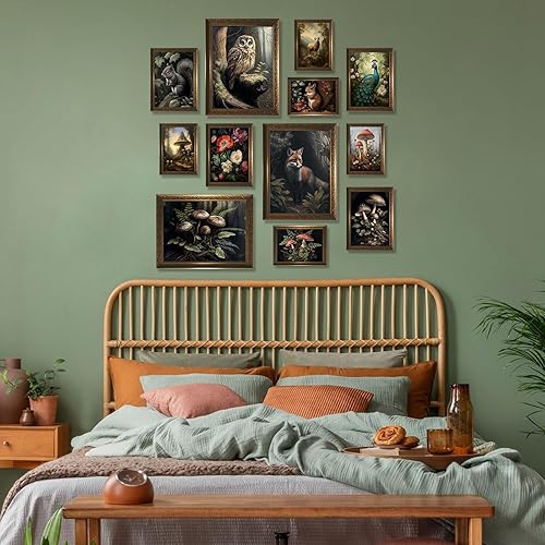 Miniatura 5 de Decoración de habitación de estilo rústico oscuro, estética, decoración de pared de casa de campo, arte de pared de academia oscura, impresiones